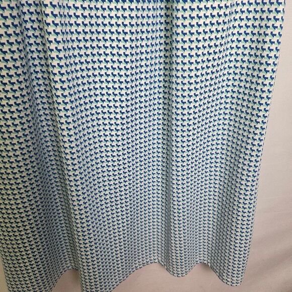 J. McLaughlin Maria Catalina Cloth Blue White Halter Dress Size Medium - Picture 6 of 8